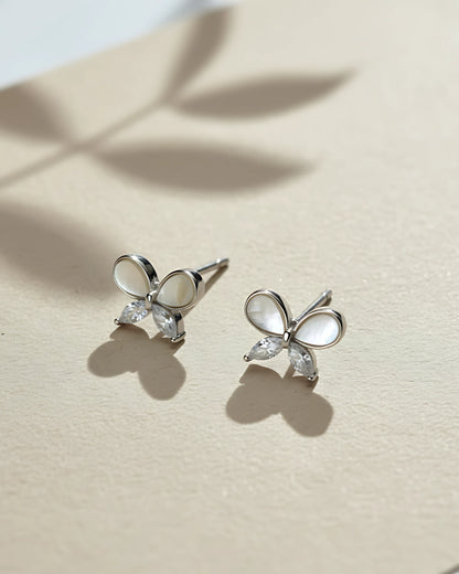Pearl Blossom Butterfly Earrings