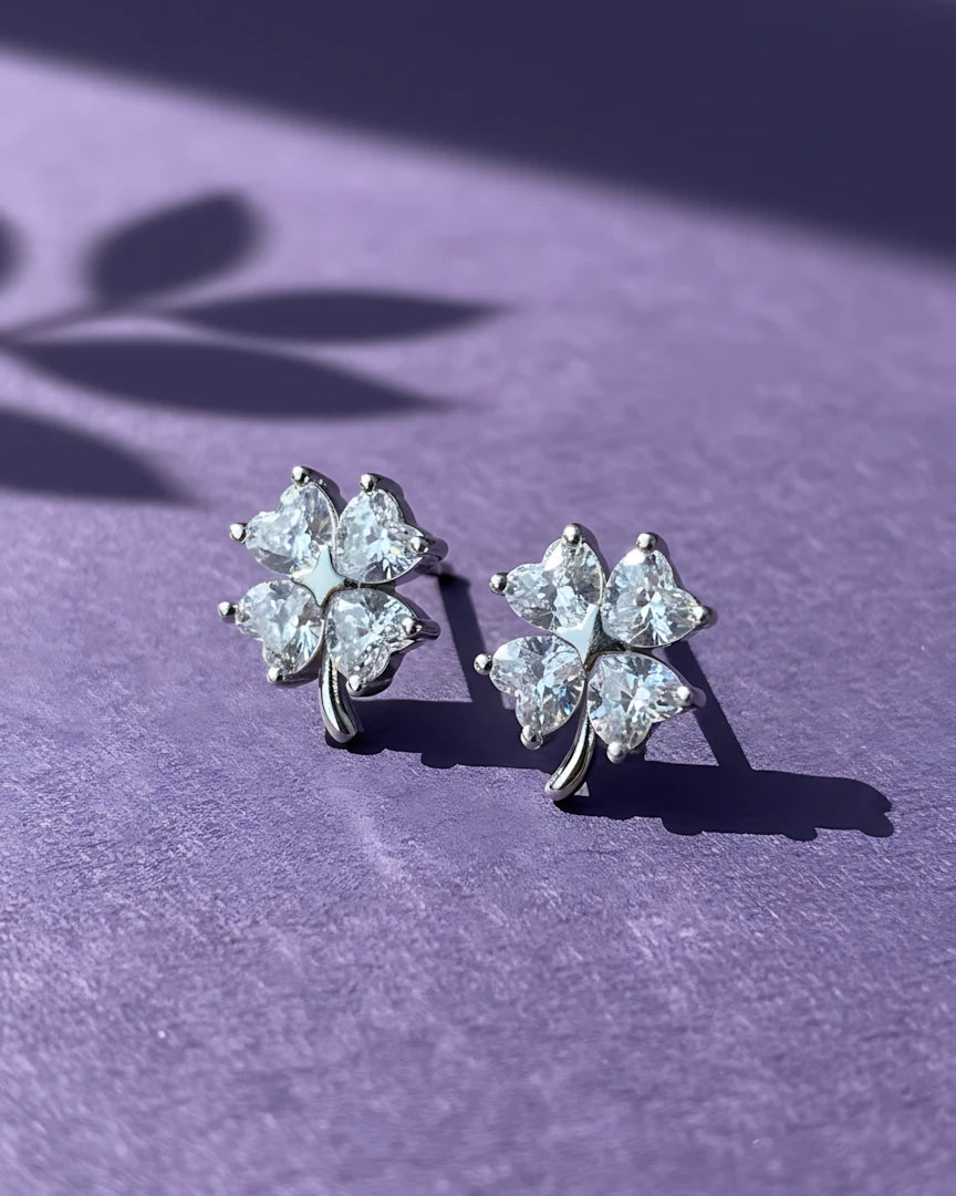 Lucky Clover Stud Earrings | 925 Sterling Silver