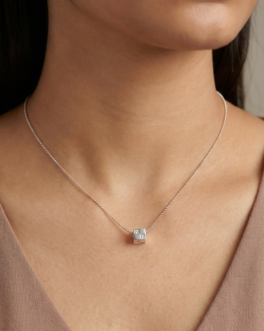 Geometric Crystal Cube Pendant