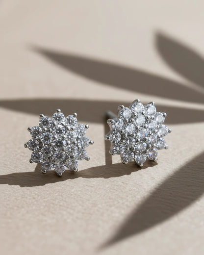 Starburst Sparkle Stud Earrings | 925 Sterling Silver