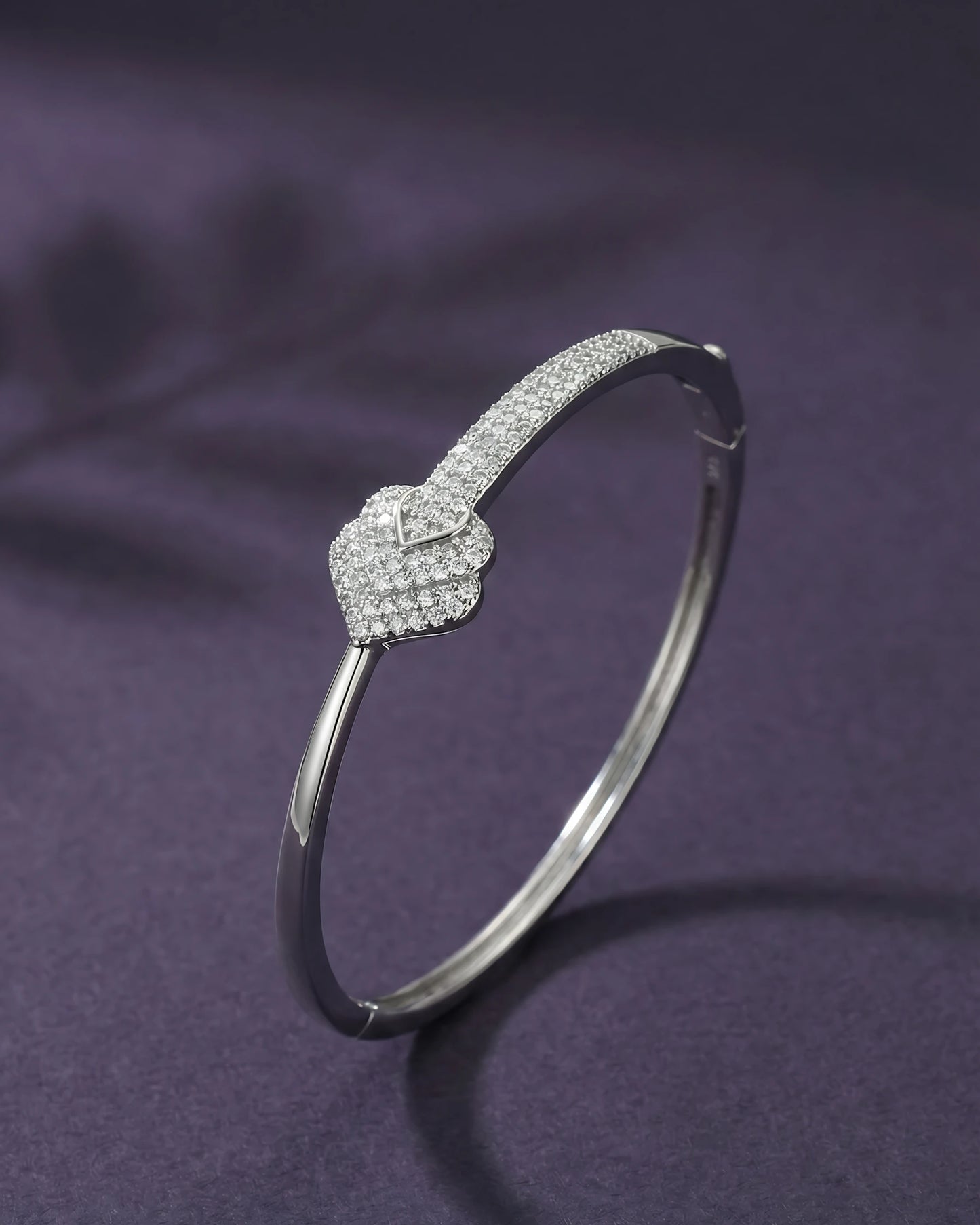 Pave Heart Bangle