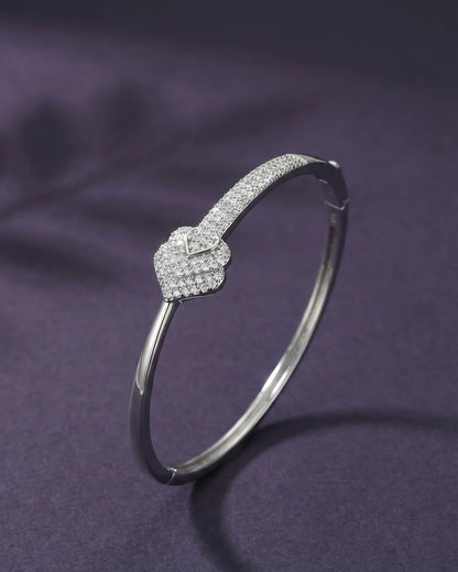 Pave Heart Bangle