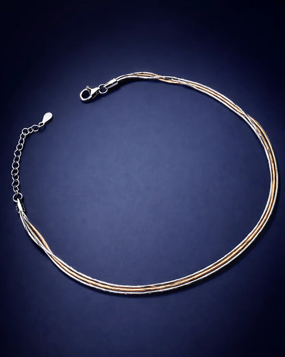 Two Tone Braided Single Anklet