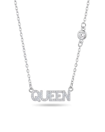 Queen Letter Crystal Necklace