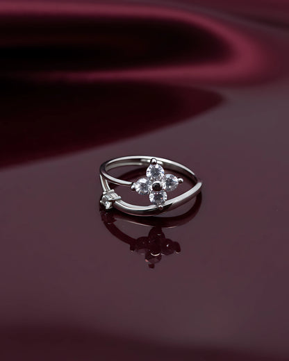 Crystal Bloom Adjustable Ring