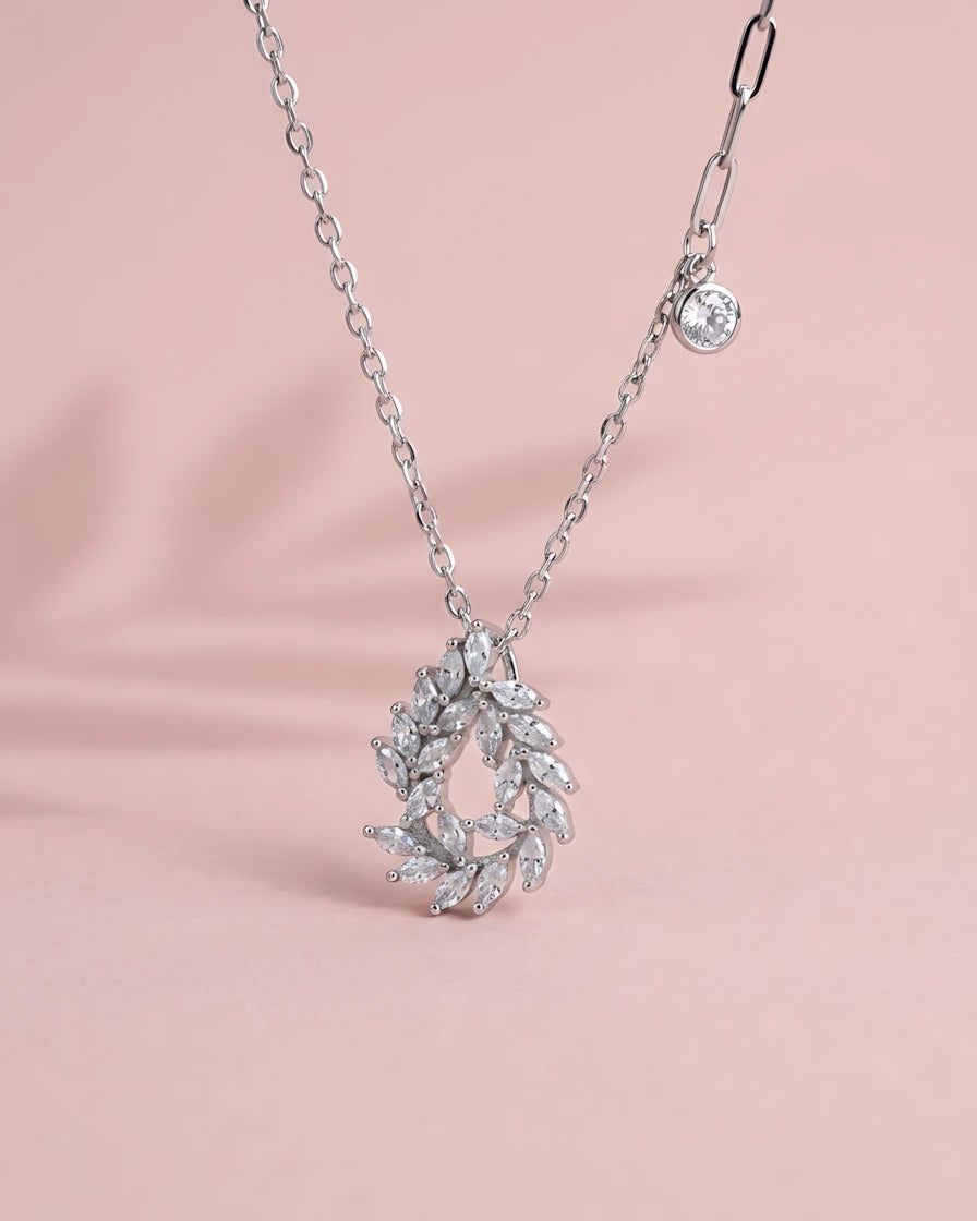 Marquise Leaf Wreath Pendant