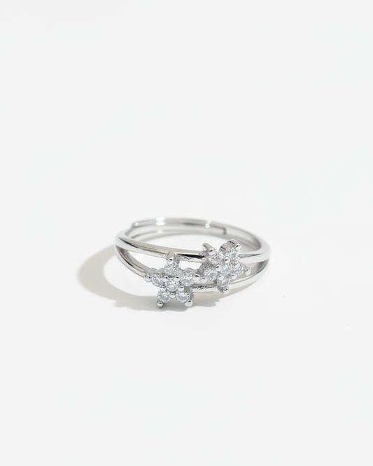 Twin Star Adjustable Ring | 925 sterling silver ring