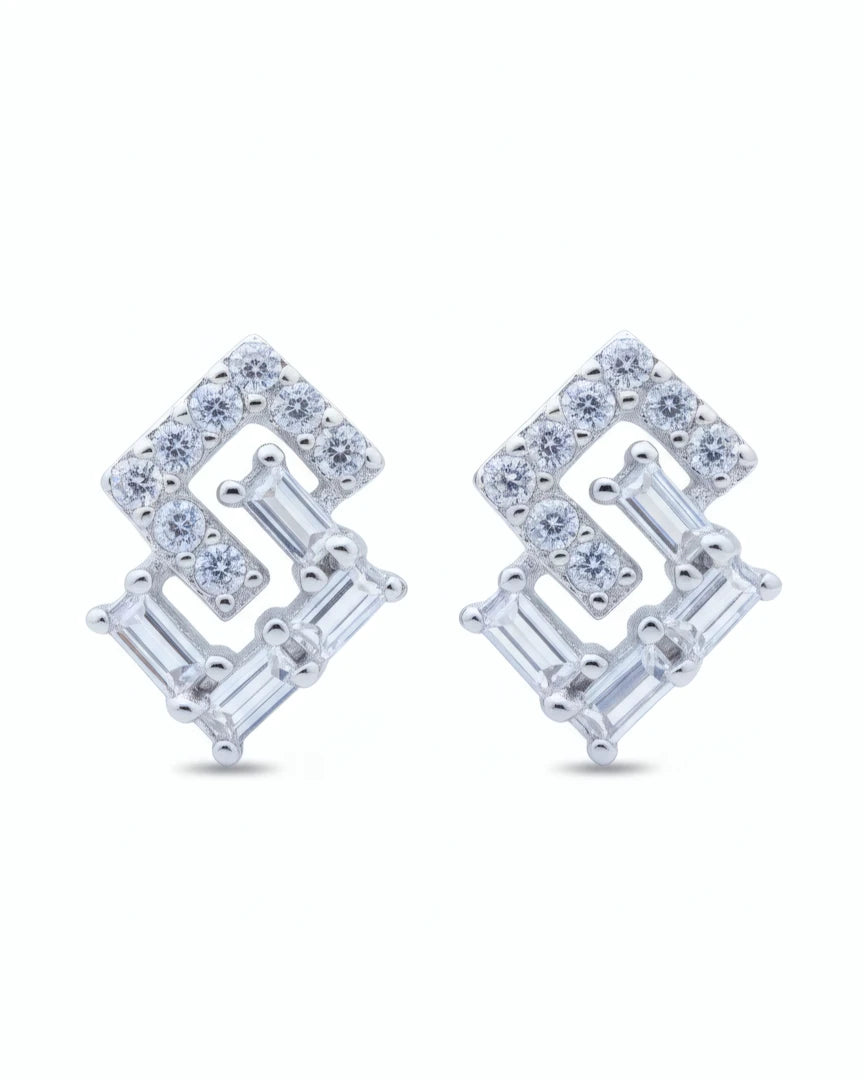 Angular Allure Stud Earrings | 925 Sterling Silver