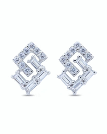 Angular Allure Stud Earrings | 925 Sterling Silver
