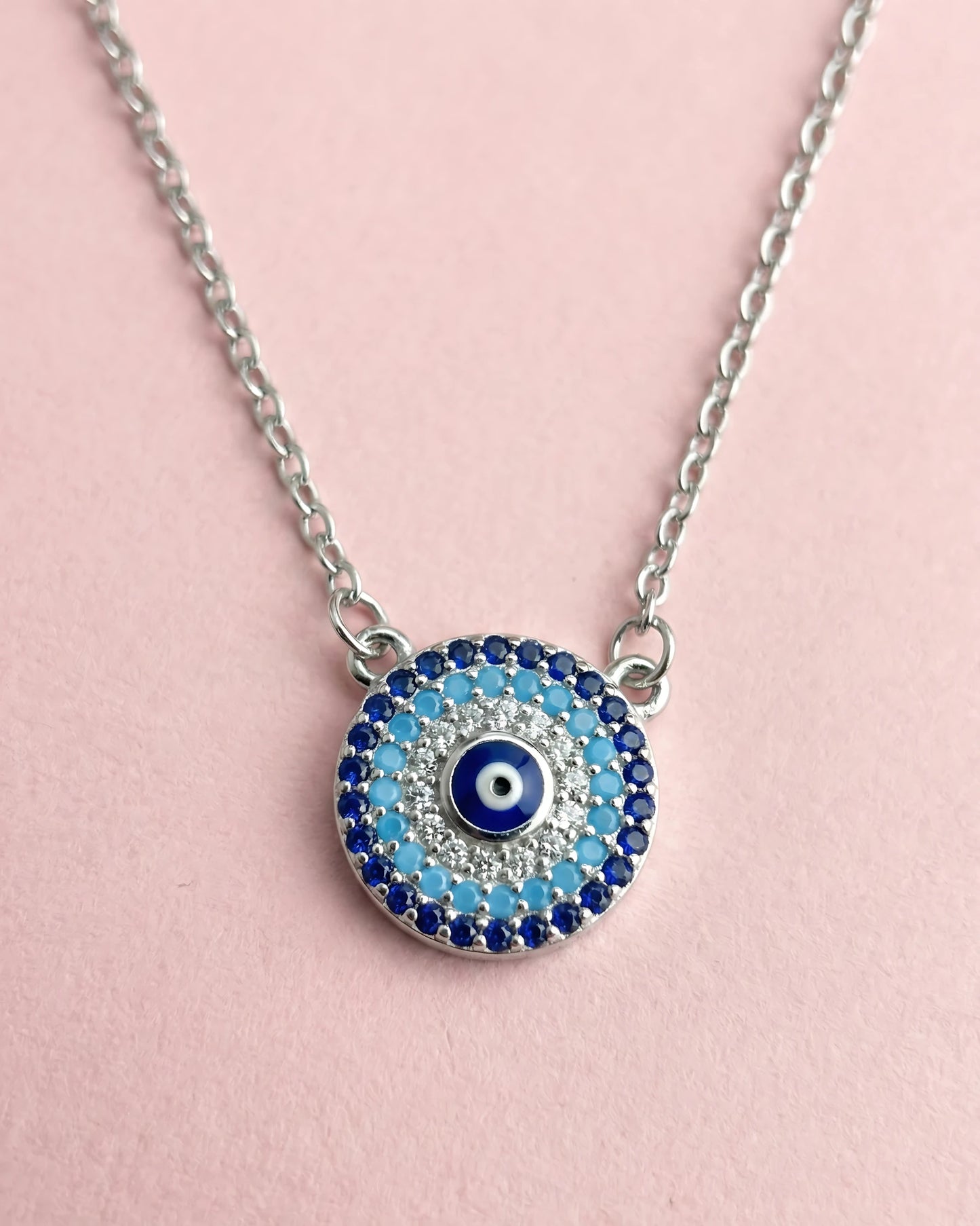 Azure Halo Evil Eye Pendant