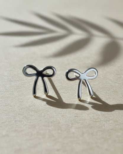 Graceful Bow Stud Earrings | 925 Sterling Silver