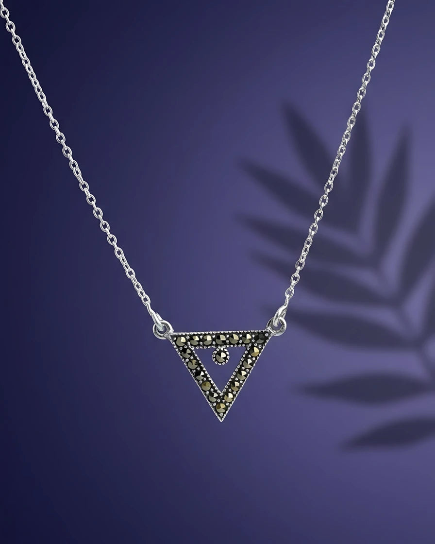 Vintage Geometric Triangle Pendant