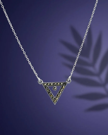 Vintage Geometric Triangle Pendant