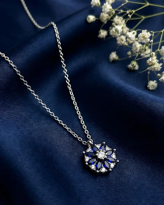 Midnight Blue Floral Pendant