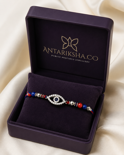 Eternal Nazar Eye 925 Sterling Silver Rakhi