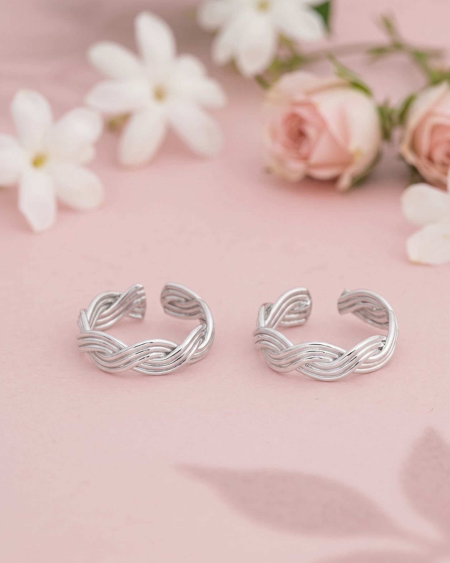 Twisted Wave Toe Rings