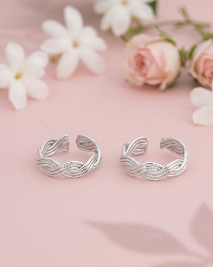 Twisted Wave Toe Rings