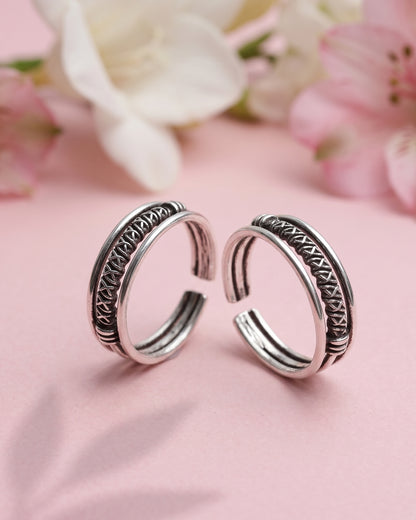 Woven Geometric Toe Rings