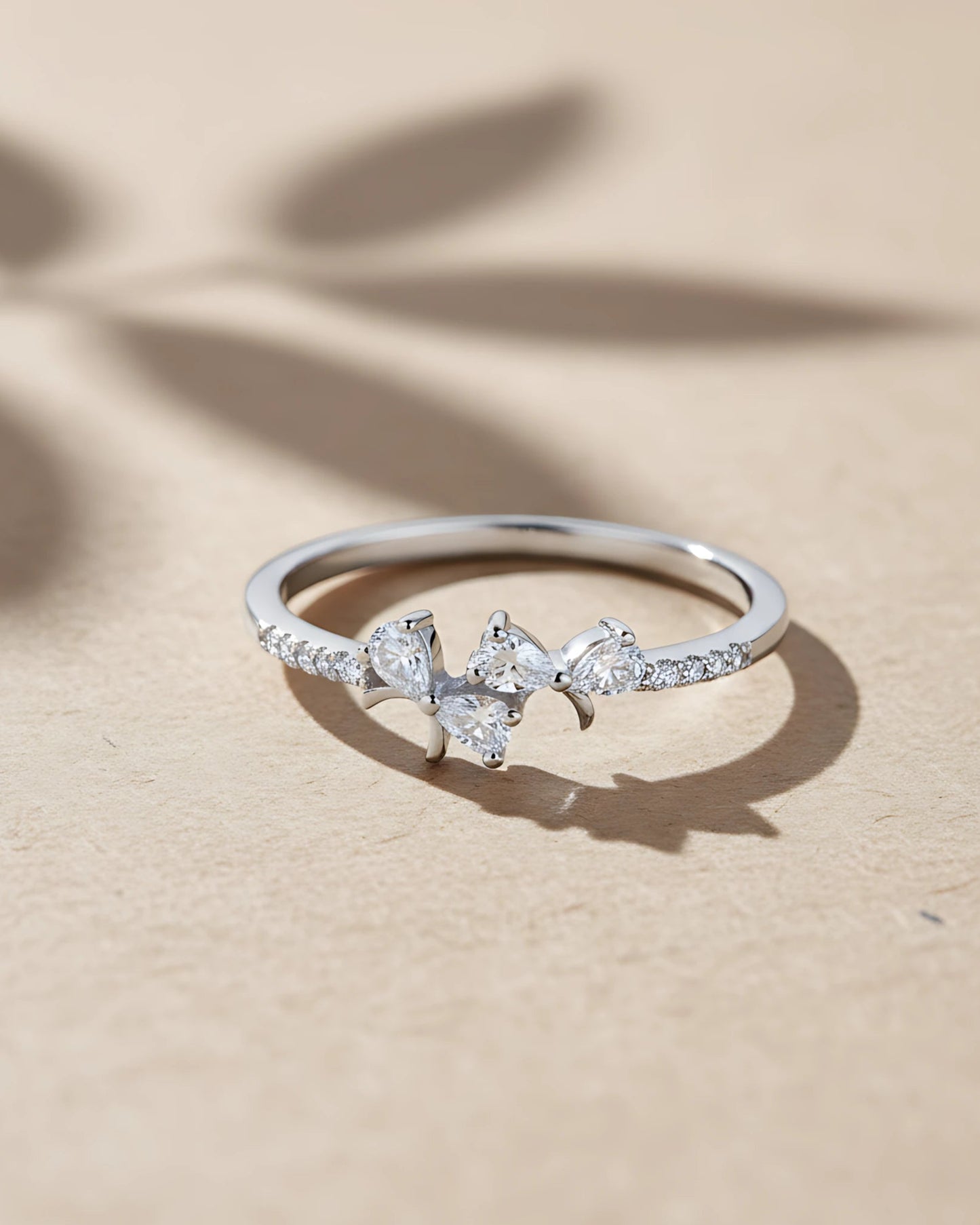 Trinity Butterfly Adjustable Ring