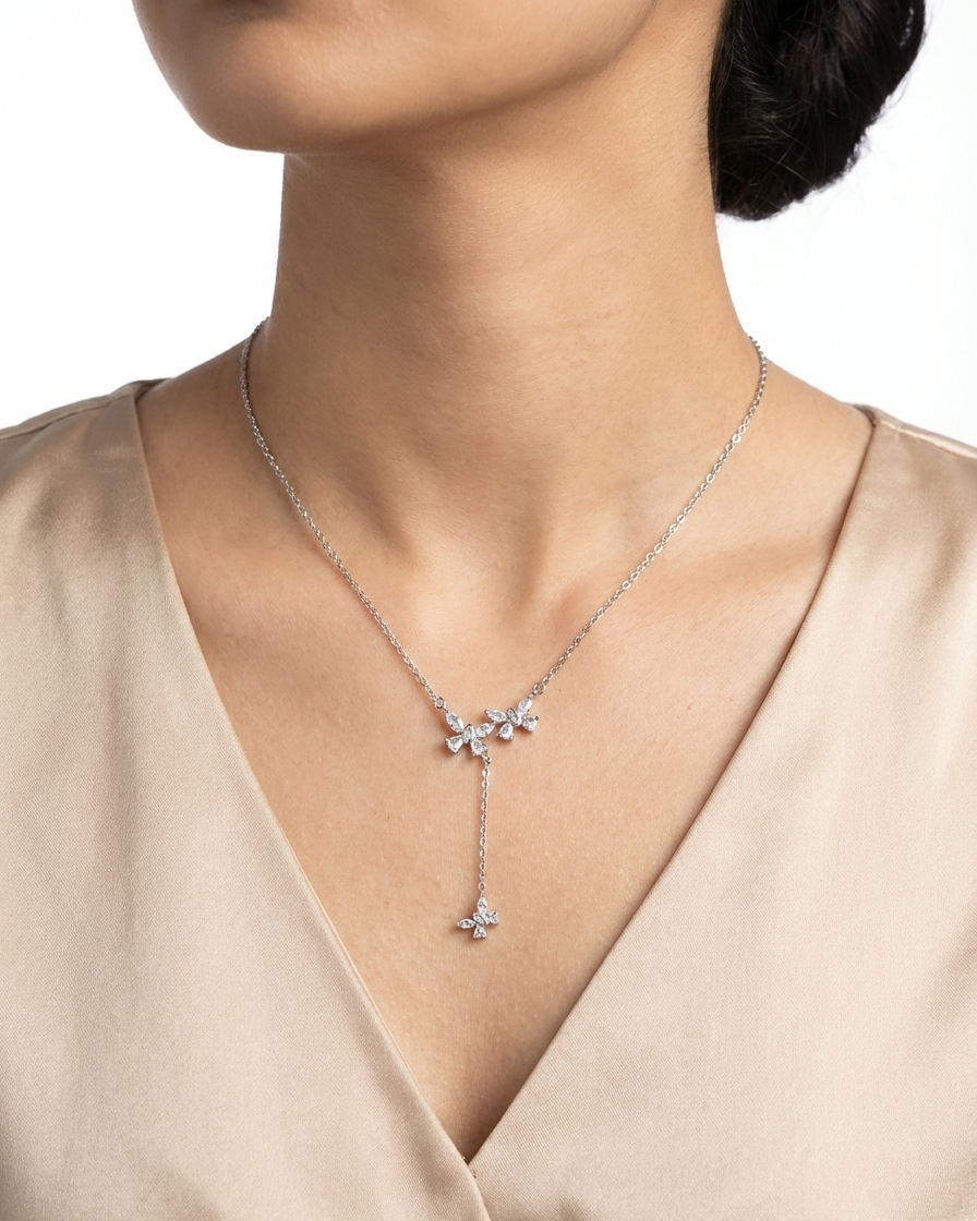 Triple Butterfly Lariat Pendant