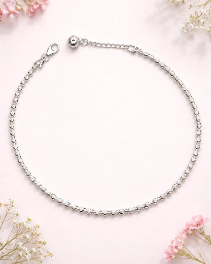 Textured Bead Single Anklet