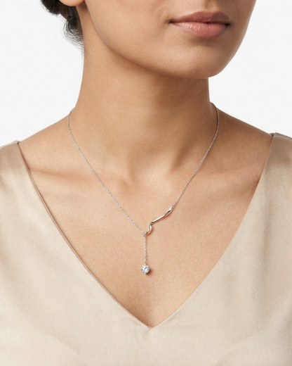 Sleek Wave Drop Pendant