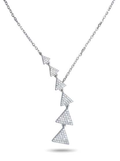 Geometric Crystal Triangle Drop Chain Necklace
