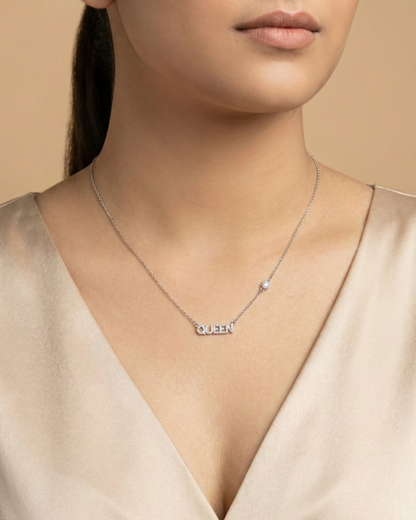 Queen Letter Crystal Necklace