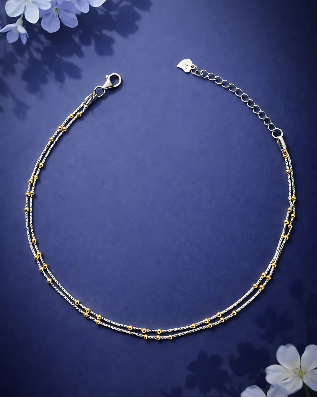 Two Tone Layered Single Anklet