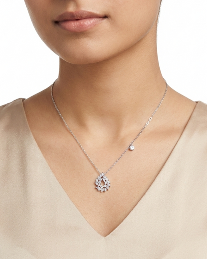 Marquise Leaf Wreath Pendant