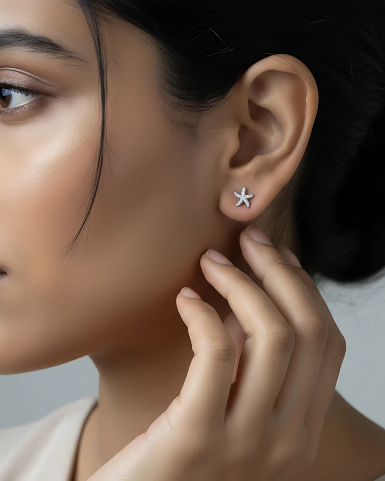 Coastal Starfish Stud Earrings | 925 Sterling Silver