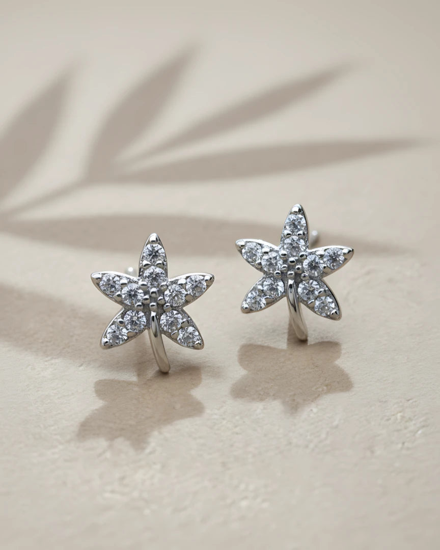 Starlight Blossom Stud Earrings | 925 Sterling Silver