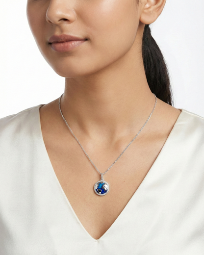 Blue Earth Globe Pendant