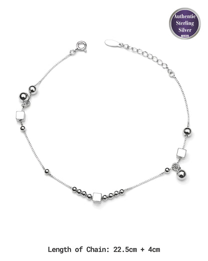 Cube and Bead Single Anklet