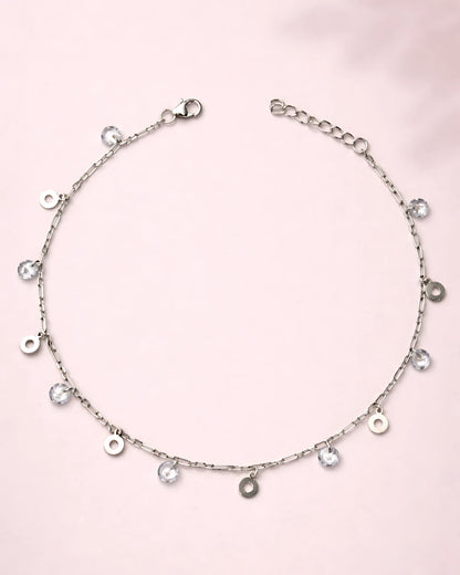 Gleaming Drops Single Anklet