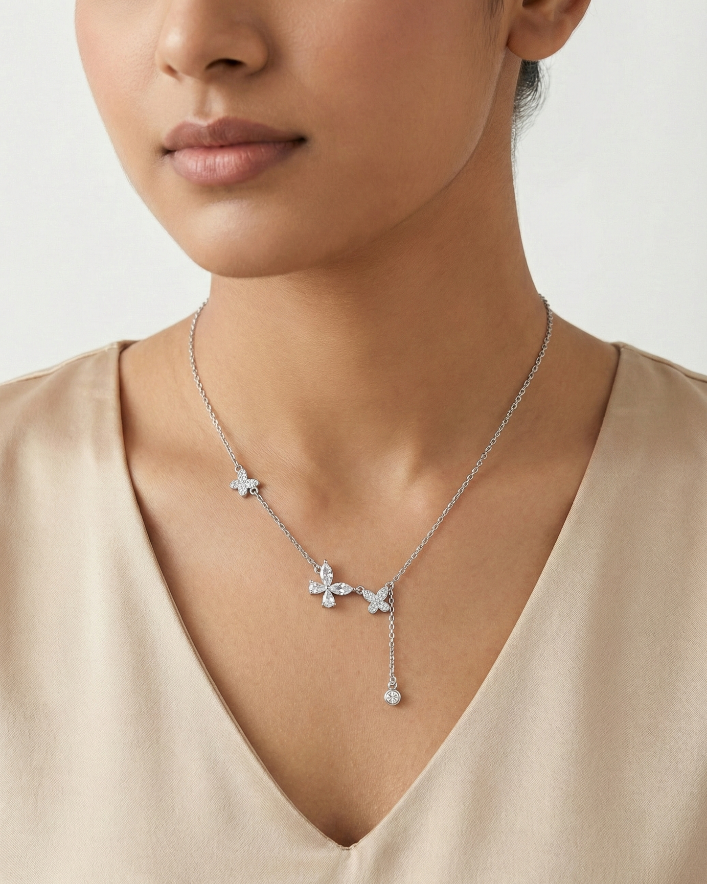 Asymmetrical Butterfly Drop Pendant