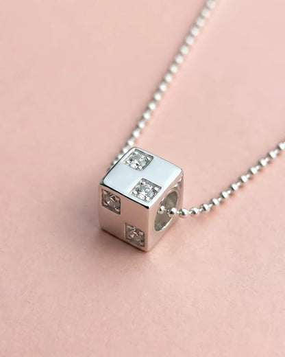 Geometric Crystal Cube Pendant