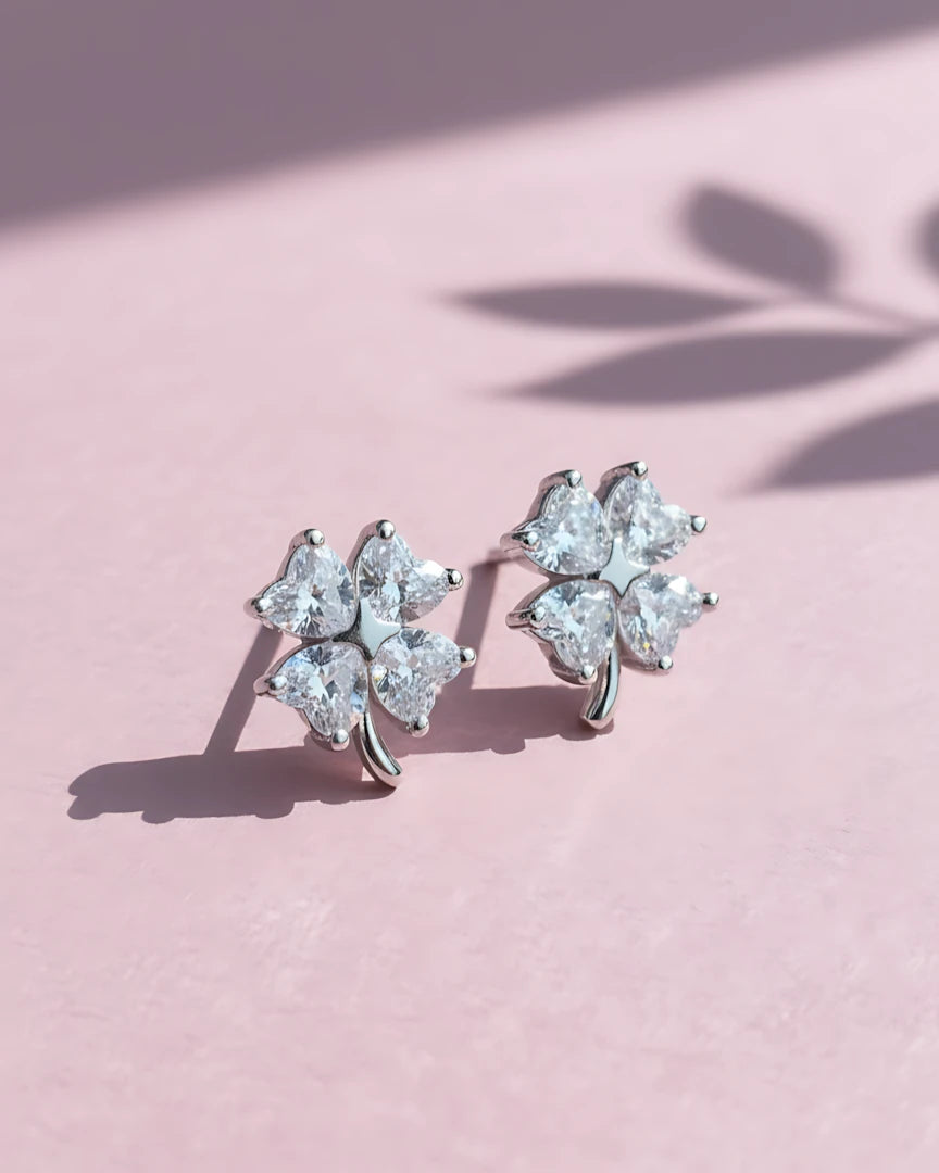 Lucky Clover Stud Earrings | 925 Sterling Silver