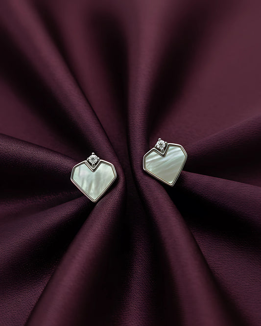 Pearl Heart Studs