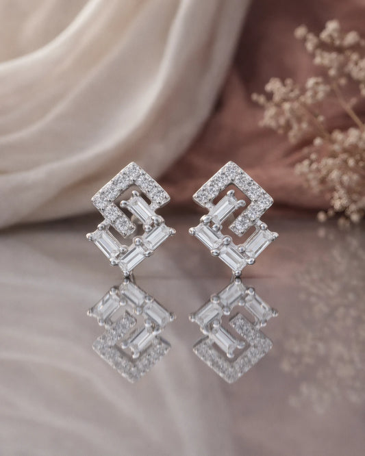 Angular Allure Stud Earrings | 925 Sterling Silver