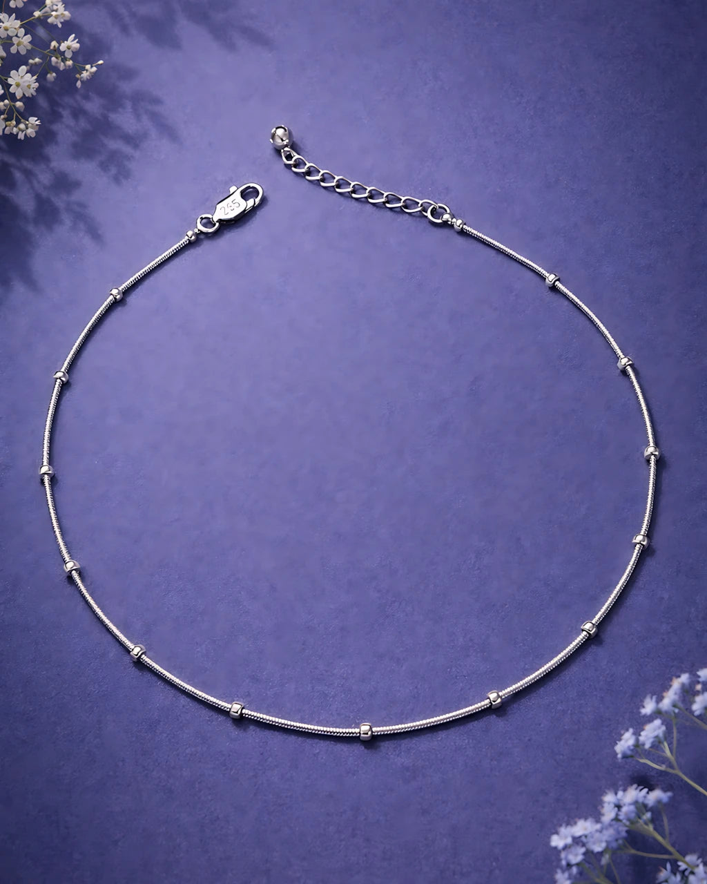 Spaced Bead Single Anklet