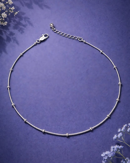 Spaced Bead Single Anklet