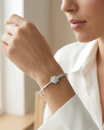 Pave Heart Bangle