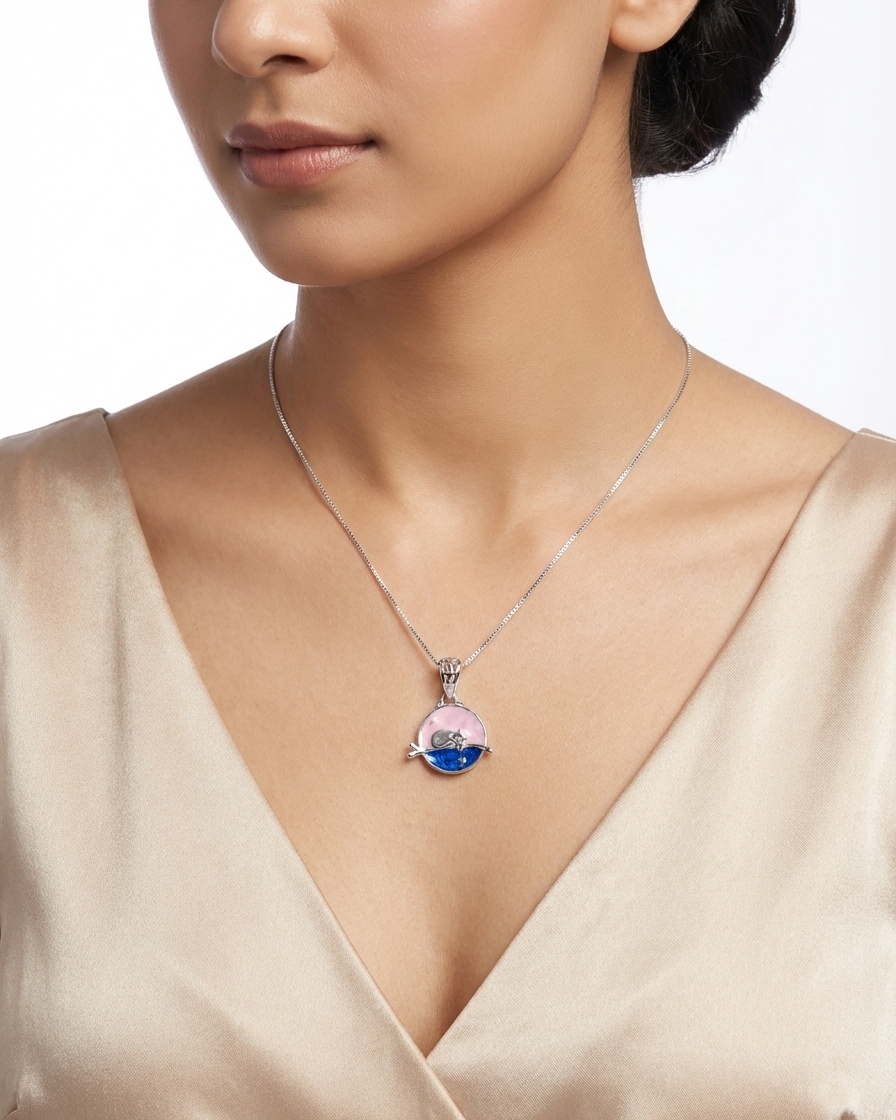 Dreamy Cat Silver Pendant