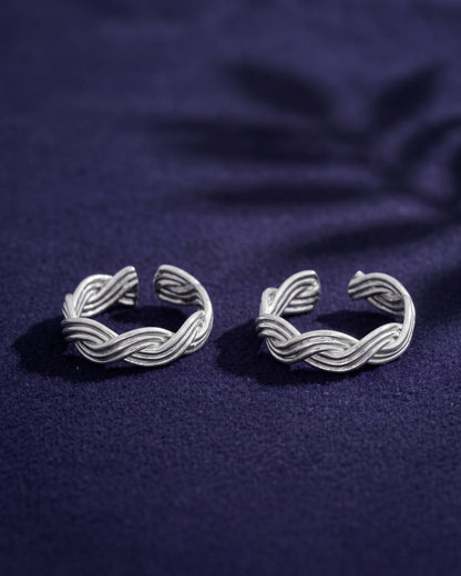 Twisted Wave Toe Rings