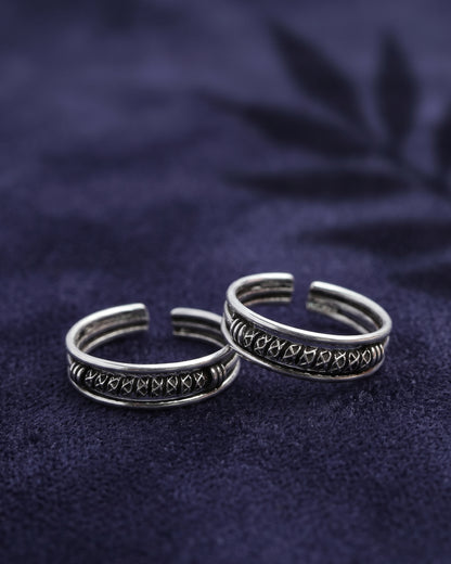 Woven Geometric Toe Rings