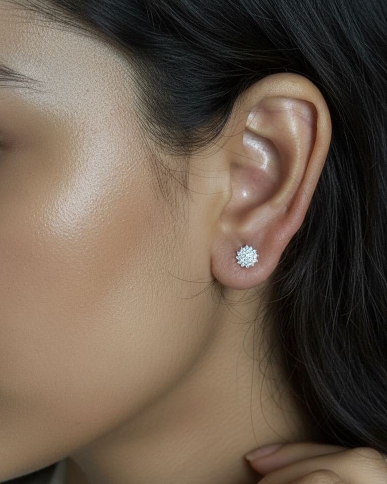 Starburst Sparkle Stud Earrings | 925 Sterling Silver