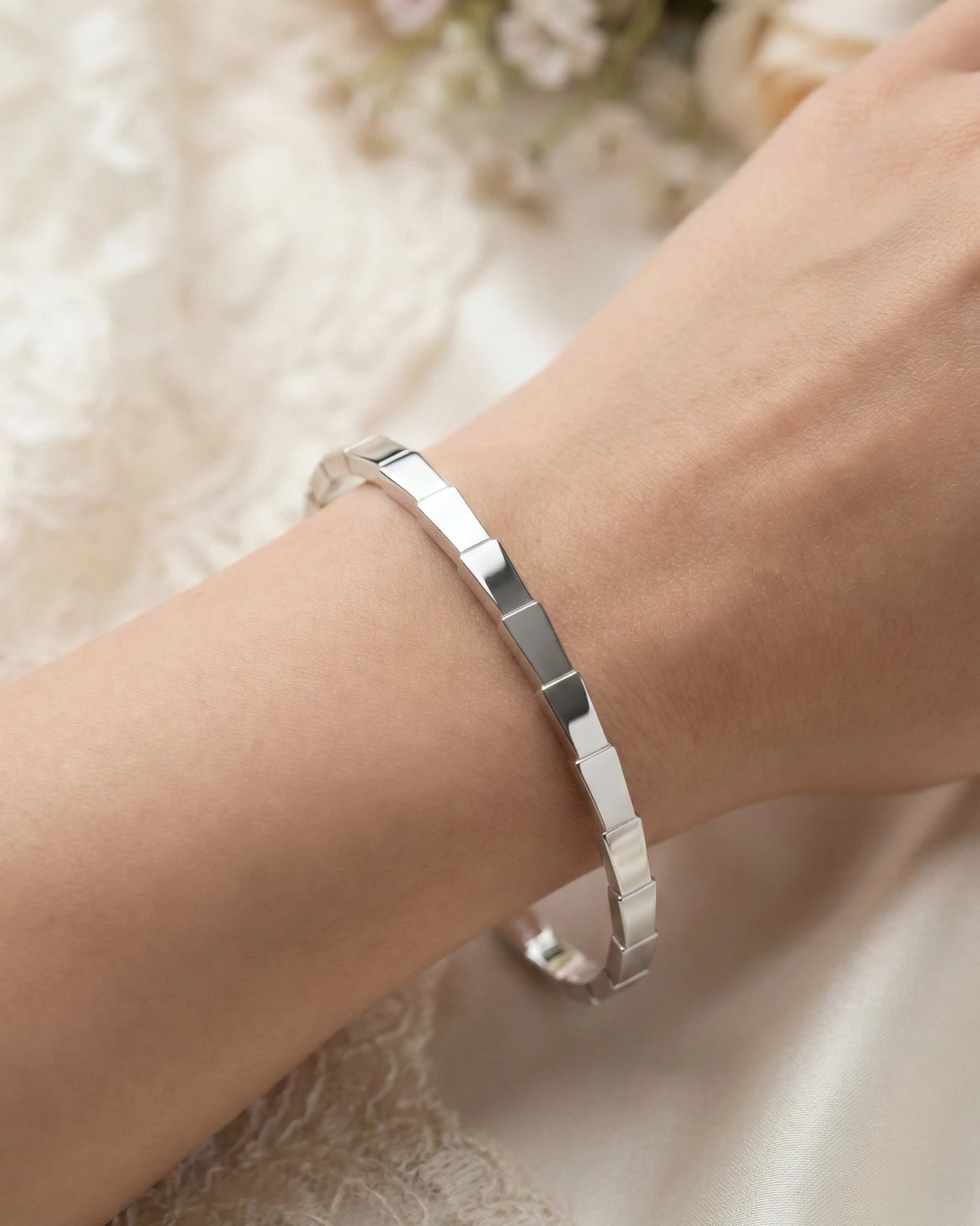 Structured Block Cuff Bangle