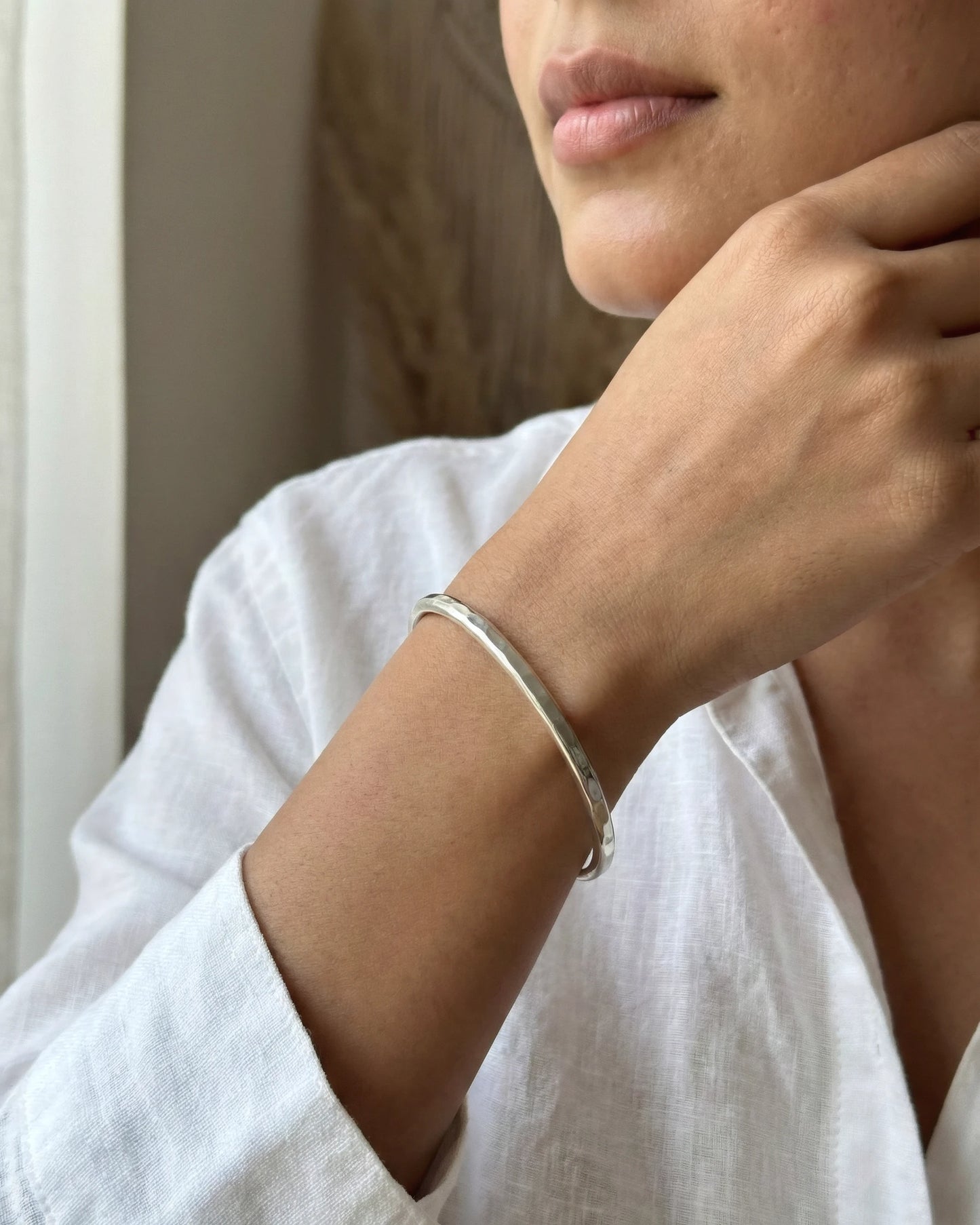 Faceted Open Cuff Bangle