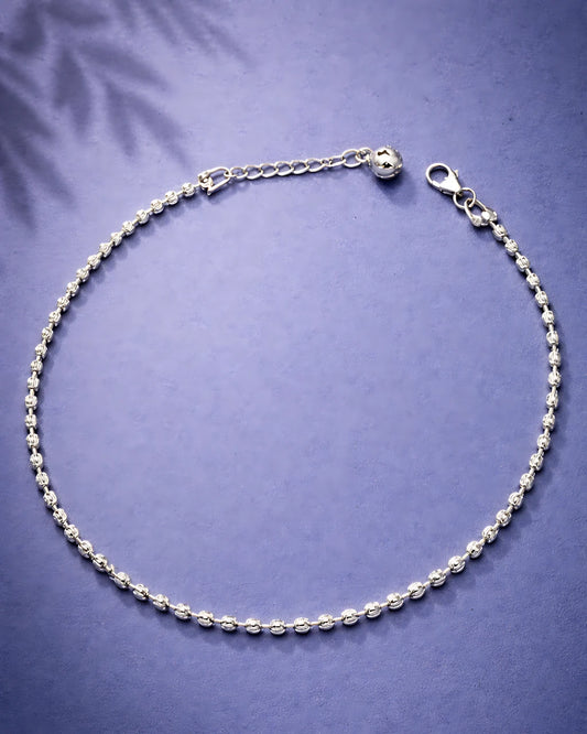 Textured Bead Single Anklet